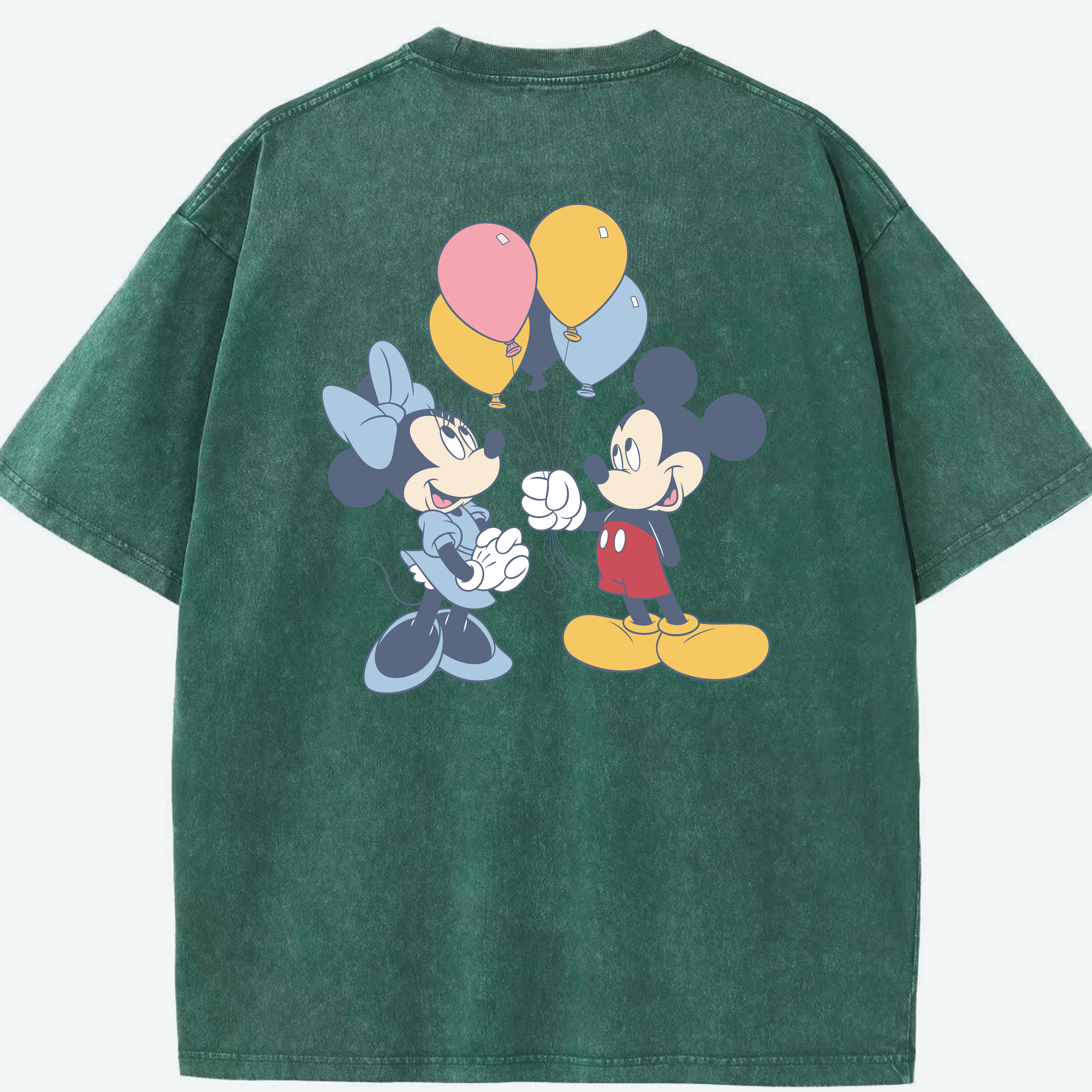 （画像用） ミッキーマウス Mickey Mouse 綿100% ヴィンテージ風 半袖Tシャツ（背面プリント）